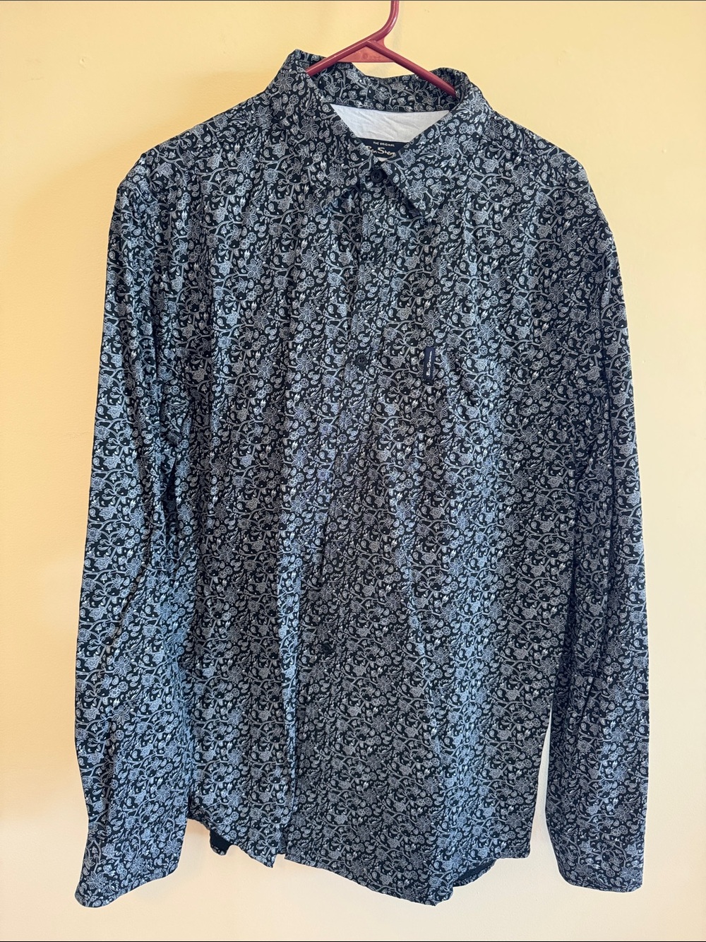 Ben Sherman Black Floral Long-Sleeve Button-Down Shirt